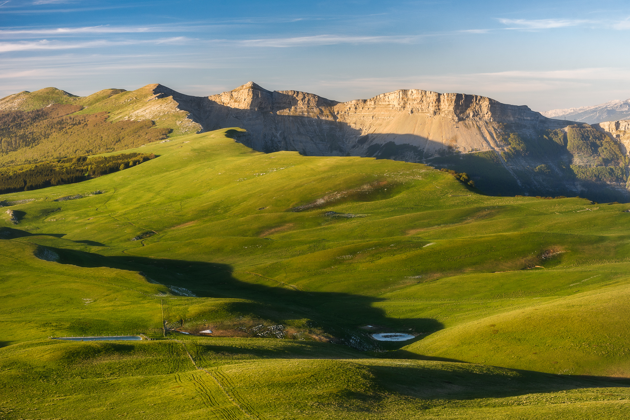 Coucher de soleil sur le plateau d'Ambel