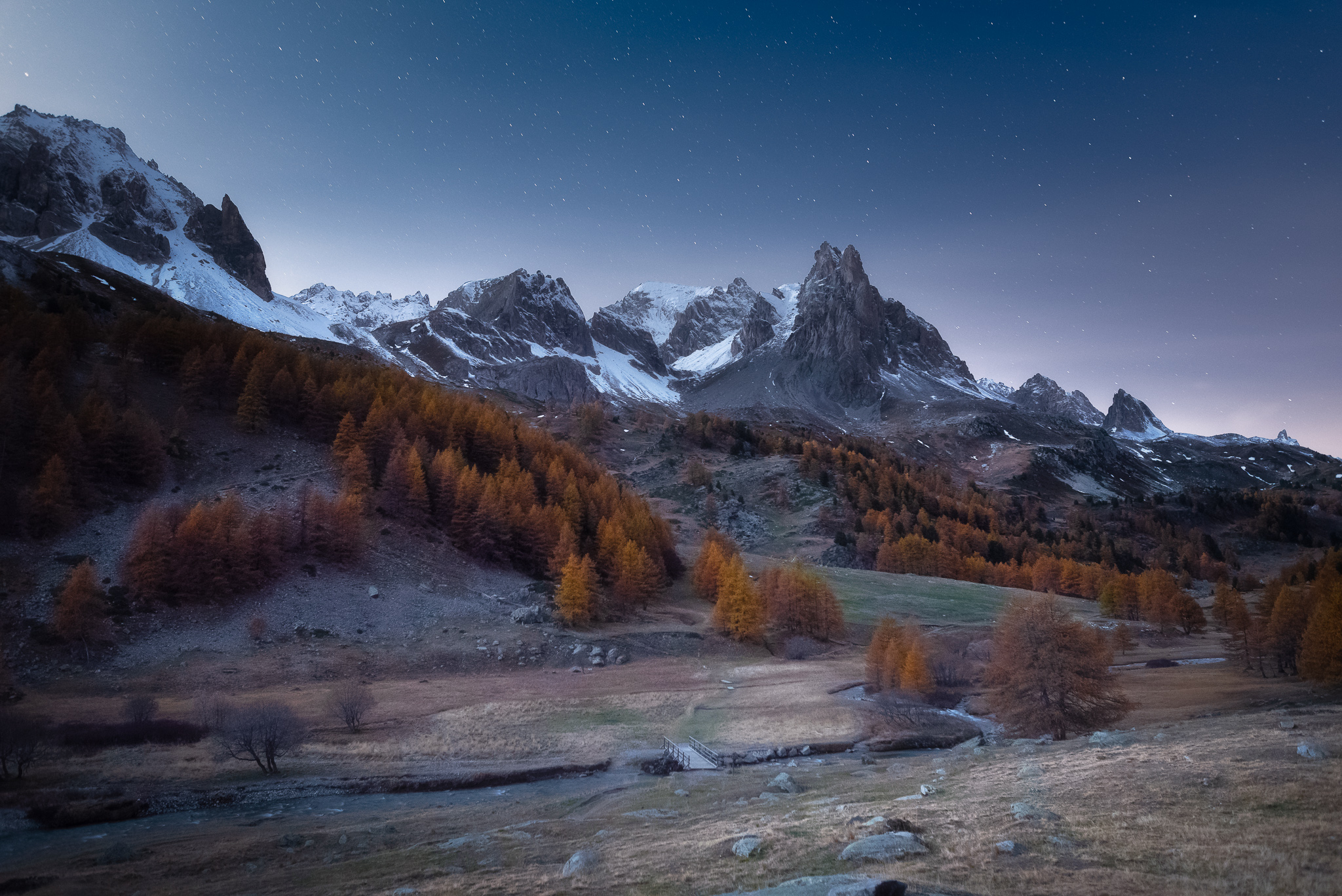 Vallée de la Clarée de nuit